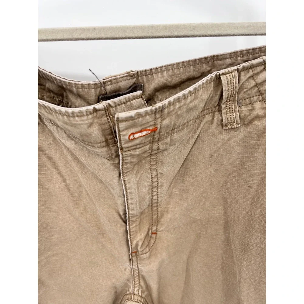 LL Bean Mens Natural Fit Cargo Pants Tan Khaki 100% Cotton Ripstop‎ 36x34